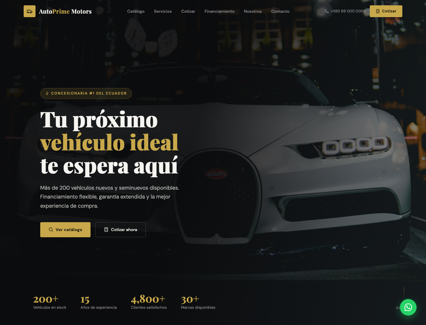 Captura desktop de la demo AutoPrime