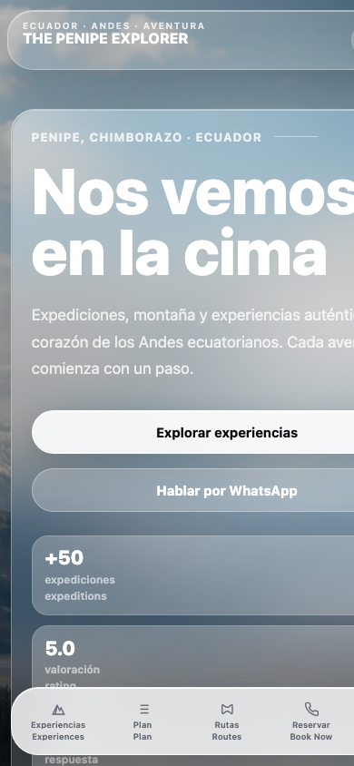 Captura móvil de la demo The Penipe Explorer