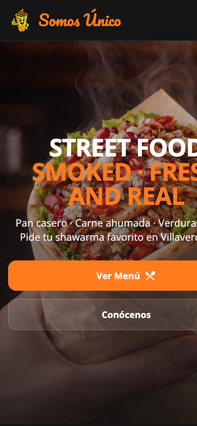 Captura móvil de la web Somos Único